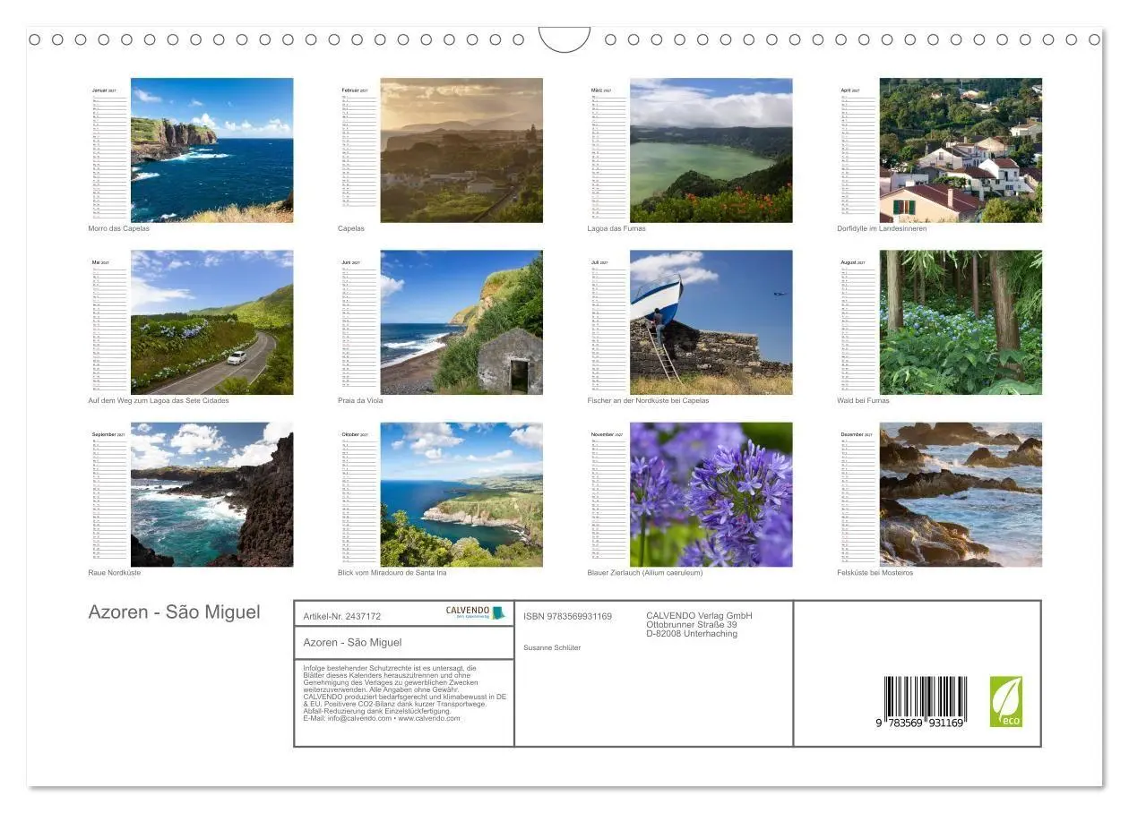 Bild: 9783569931169 | Azoren - São Miguel (Wandkalender 2027 DIN A3 quer), CALVENDO...
