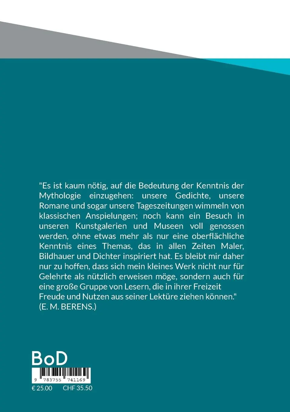 Rückseite: 9783755741169 | Mythen und Legenden der griechischen und römischen Antike | Berens