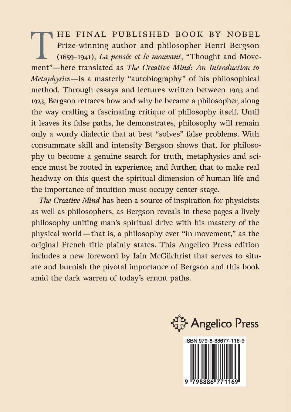 Rückseite: 9798886771169 | The Creative Mind | An Introduction to Metaphysics | Henri Bergson