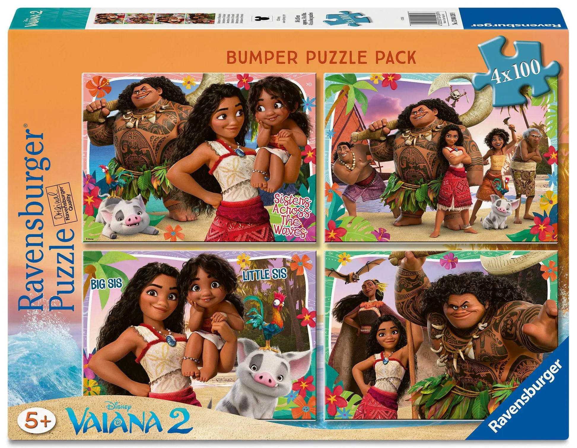 Cover: 4005555041269 | Kinderpuzzle 4x100 Teile - Disney Vaiana 2 - Abenteuer in Ozeanien
