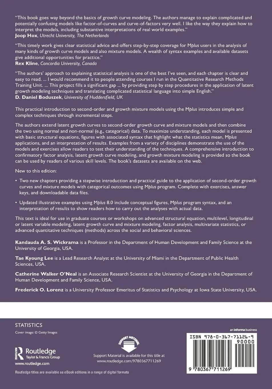Rückseite: 9780367711269 | Higher-Order Growth Curves and Mixture Modeling with Mplus | Buch