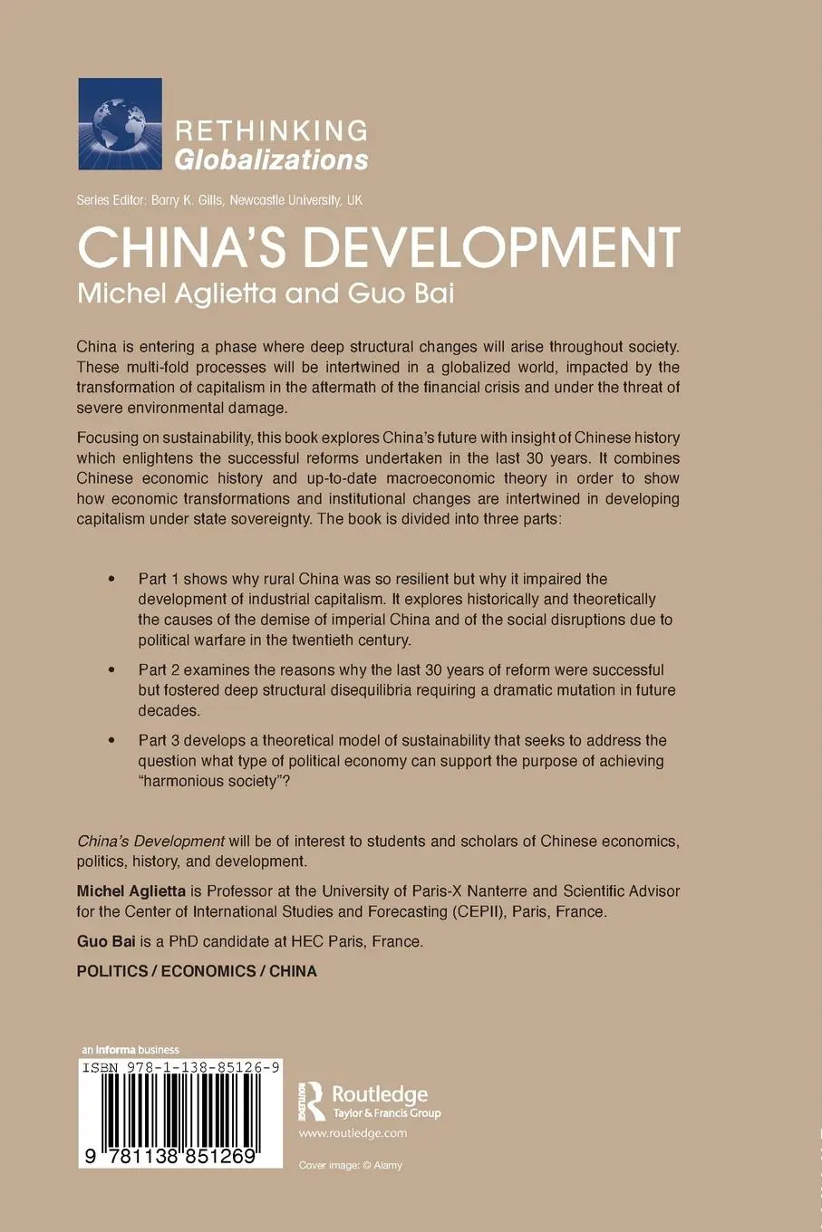 Rückseite: 9781138851269 | China's Development | Capitalism and Empire | Michel Aglietta (u. a.)