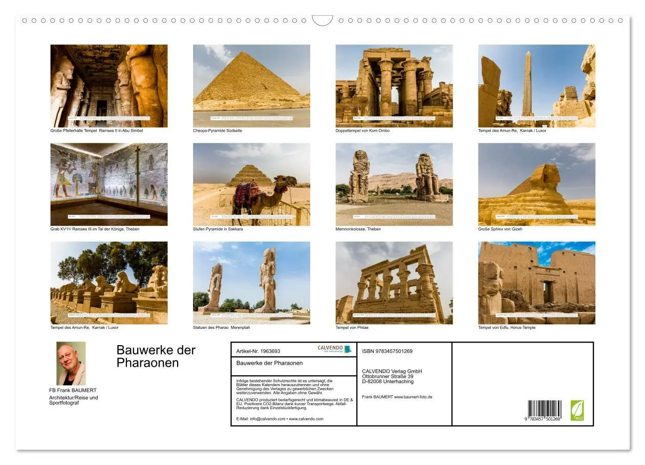 Bild: 9783457501269 | Bauwerke der Pharaonen (Wandkalender 2026 DIN A2 quer), CALVENDO...