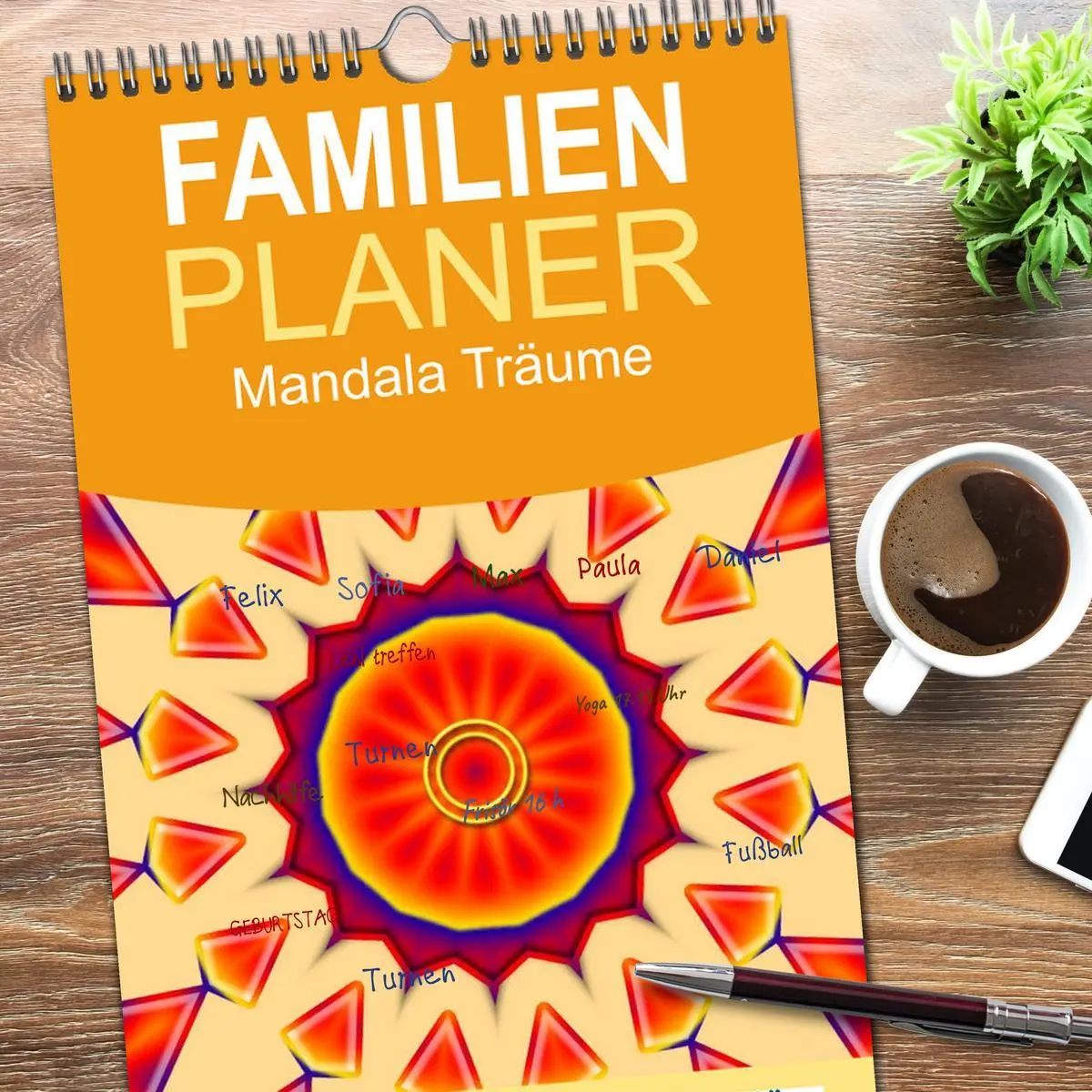 Bild: 9783516521269 | Familienplaner 2026 - Mandala Träume mit 5 Spalten (Wandkalender,...