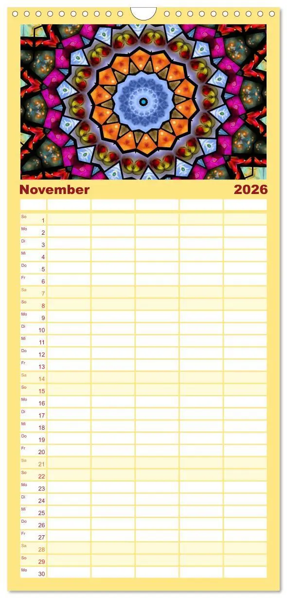Bild: 9783516521269 | Familienplaner 2026 - Mandala Träume mit 5 Spalten (Wandkalender,...
