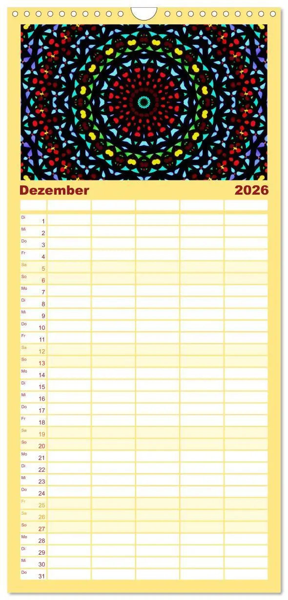 Bild: 9783516521269 | Familienplaner 2026 - Mandala Träume mit 5 Spalten (Wandkalender,...