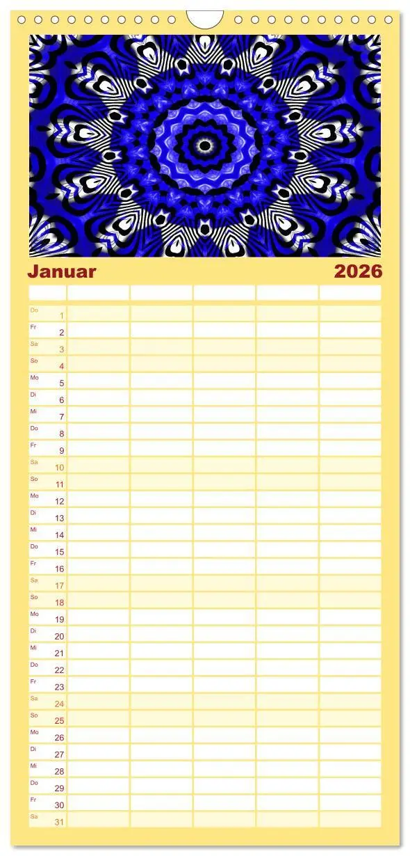 Bild: 9783516521269 | Familienplaner 2026 - Mandala Träume mit 5 Spalten (Wandkalender,...