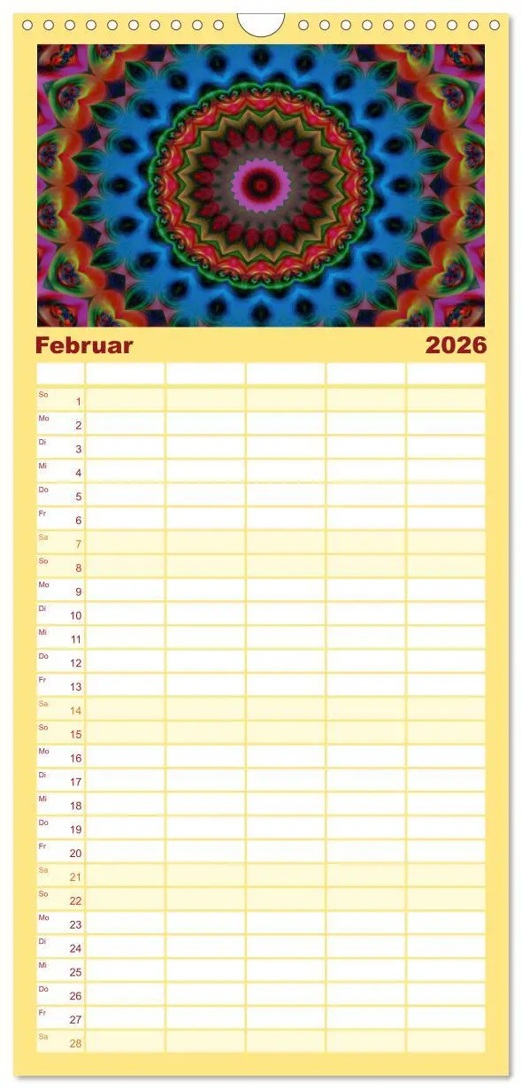 Bild: 9783516521269 | Familienplaner 2026 - Mandala Träume mit 5 Spalten (Wandkalender,...