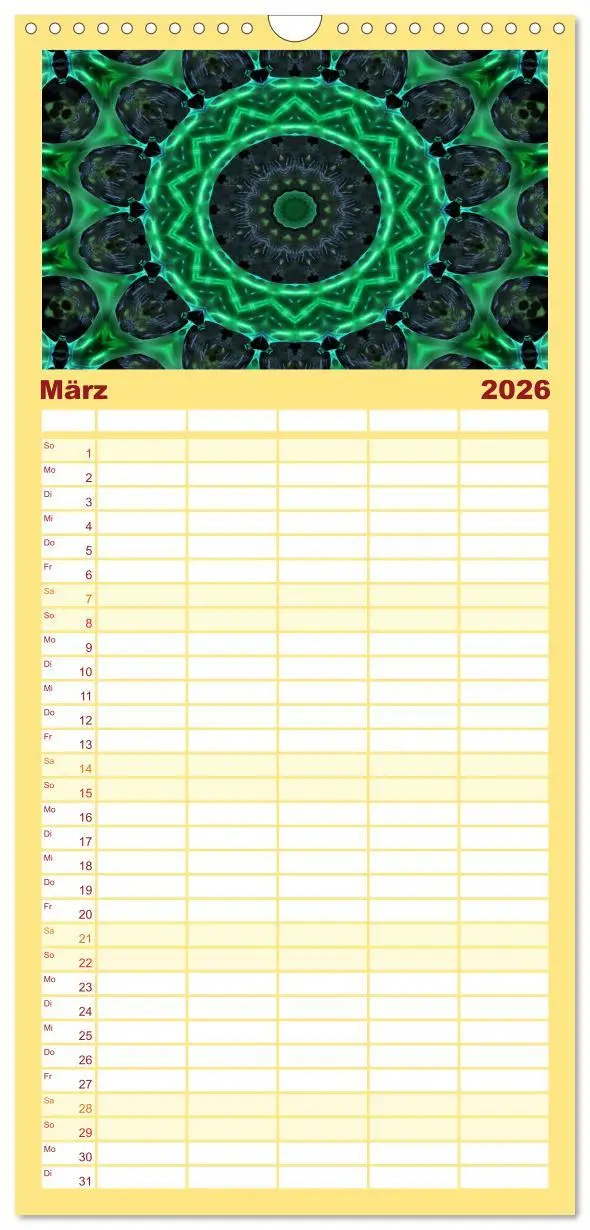 Bild: 9783516521269 | Familienplaner 2026 - Mandala Träume mit 5 Spalten (Wandkalender,...