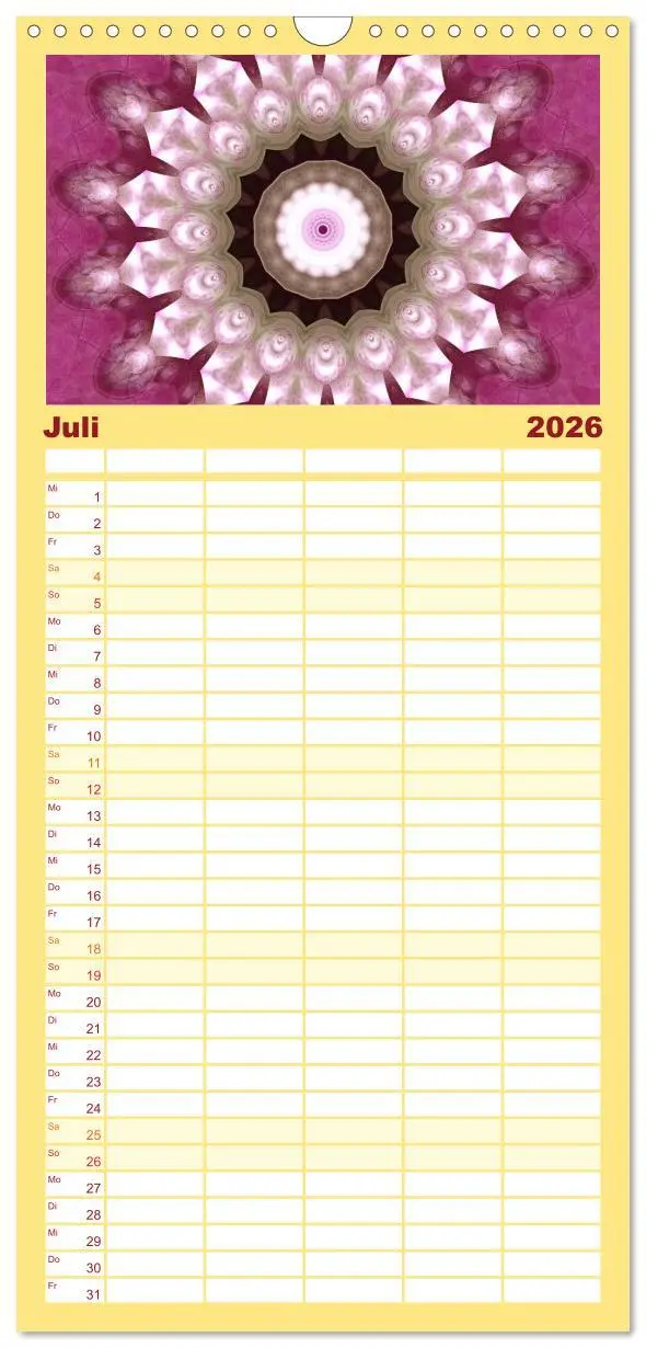 Bild: 9783516521269 | Familienplaner 2026 - Mandala Träume mit 5 Spalten (Wandkalender,...