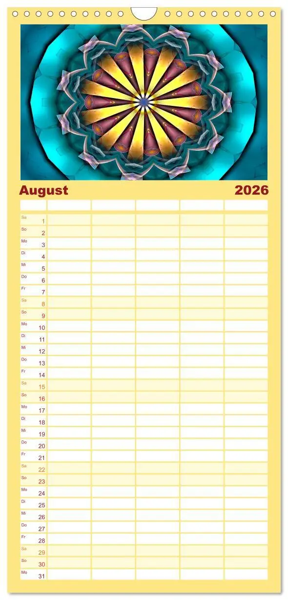 Bild: 9783516521269 | Familienplaner 2026 - Mandala Träume mit 5 Spalten (Wandkalender,...