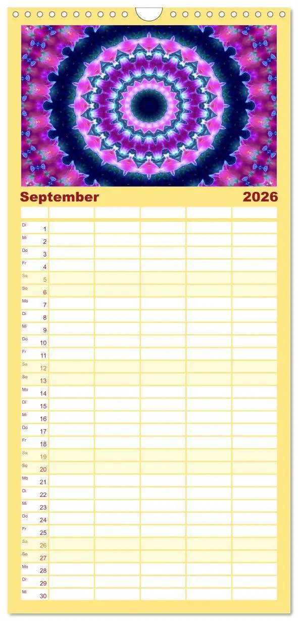 Bild: 9783516521269 | Familienplaner 2026 - Mandala Träume mit 5 Spalten (Wandkalender,...