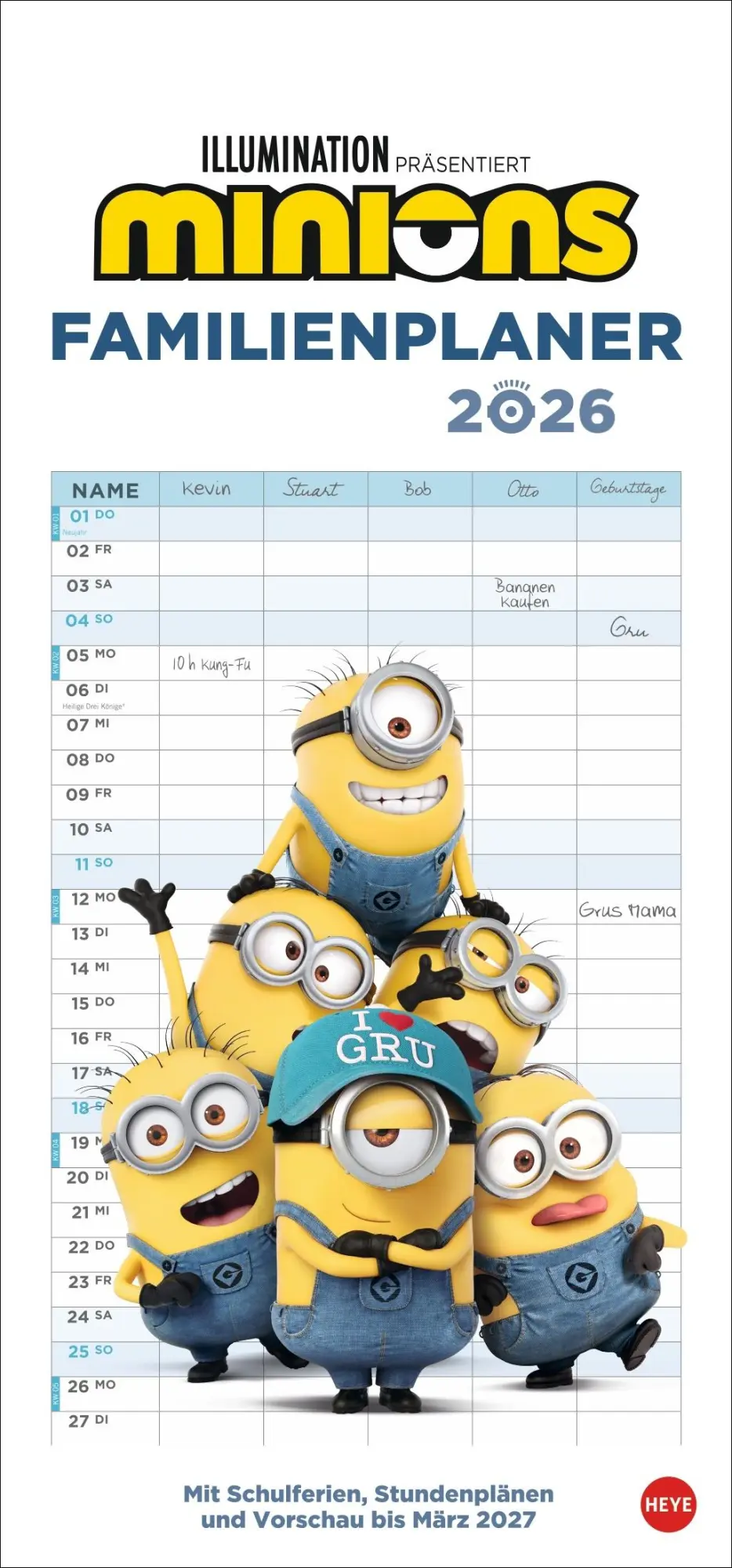 Cover: 9783756411269 | Minions Familienplaner 2026 | Heye | Kalender | Familienplaner Athesia
