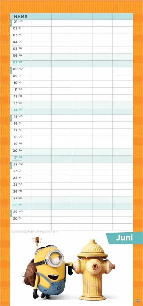 Bild: 9783756411269 | Minions Familienplaner 2026 | Heye | Kalender | Familienplaner Athesia