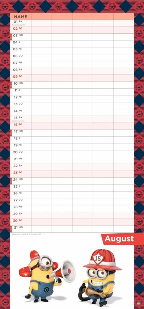 Bild: 9783756411269 | Minions Familienplaner 2026 | Heye | Kalender | Familienplaner Athesia