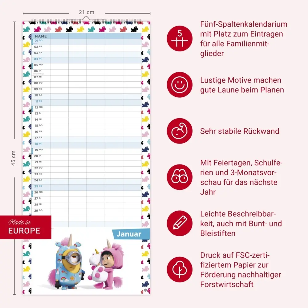 Bild: 9783756411269 | Minions Familienplaner 2026 | Heye | Kalender | Familienplaner Athesia