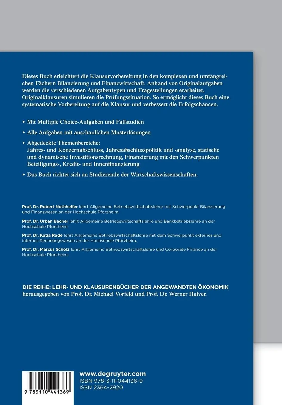 Rückseite: 9783110441369 | Klausurtraining für Bilanzierung und Finanzwirtschaft | Taschenbuch
