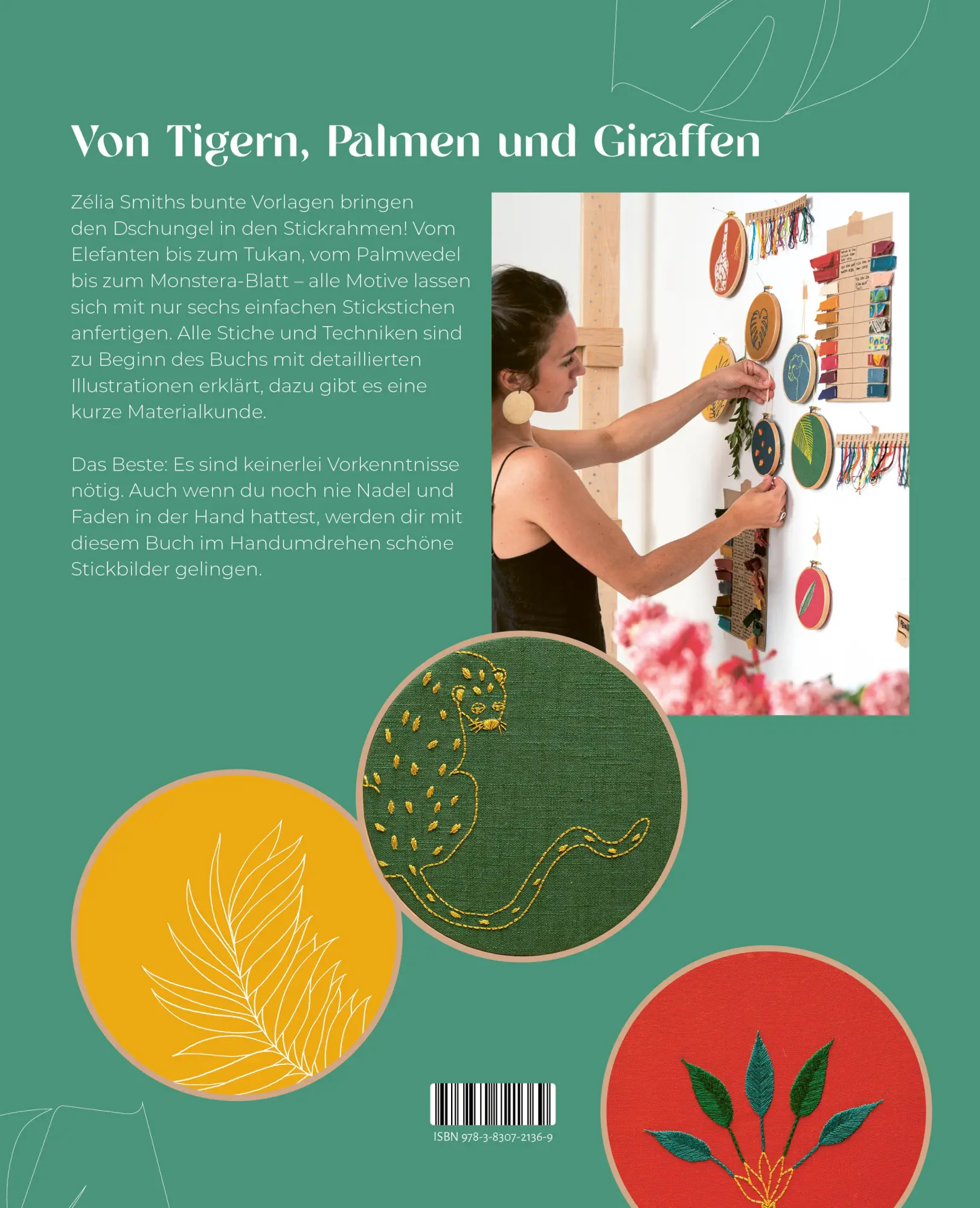 Rückseite: 9783830721369 | Das Dschungel-Stickbuch | Zélia Smith | Taschenbuch | 128 S. | Deutsch