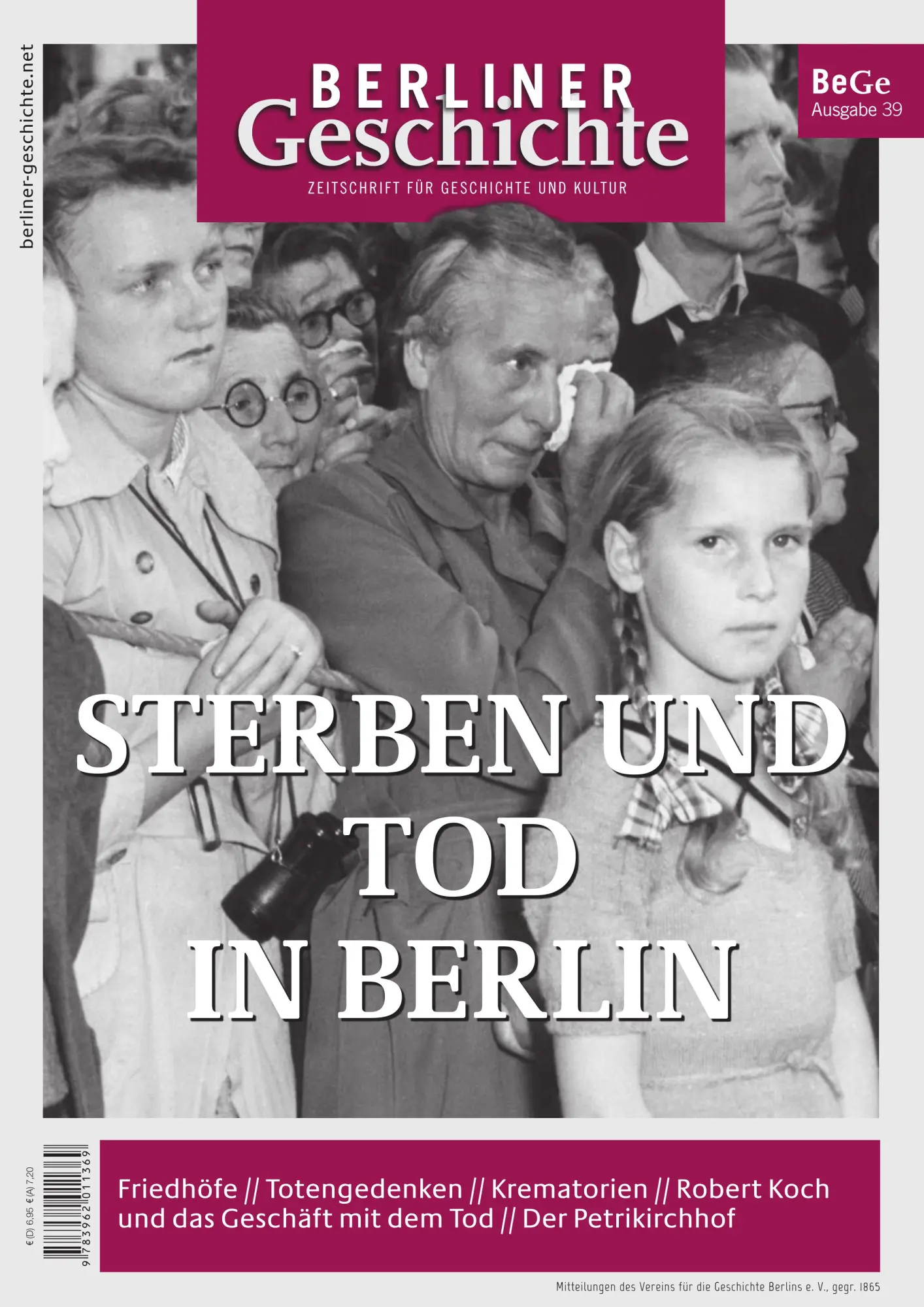 Cover: 9783962011369 | Berliner Geschichte - Zeitschrift für Geschichte und Kultur 39 | V.