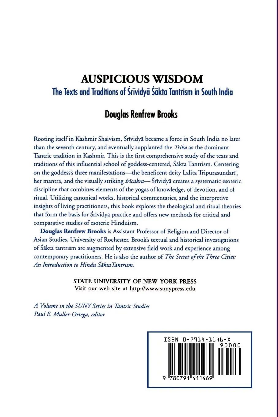 Rückseite: 9780791411469 | Auspicious Wisdom | Douglas Renfrew Brooks | Taschenbuch | Englisch