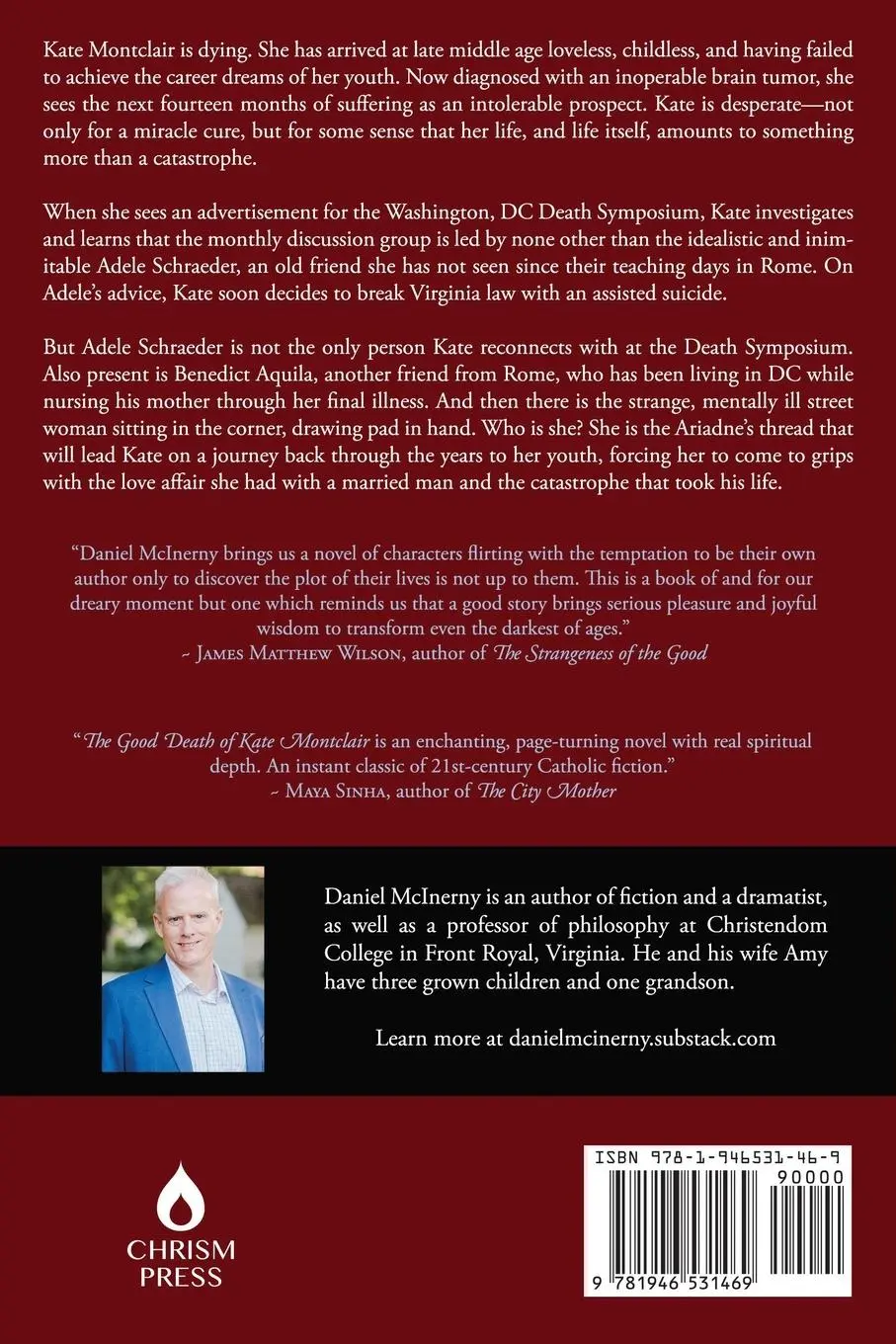 Rückseite: 9781946531469 | The Good Death of Kate Montclair | Daniel McInerny | Taschenbuch