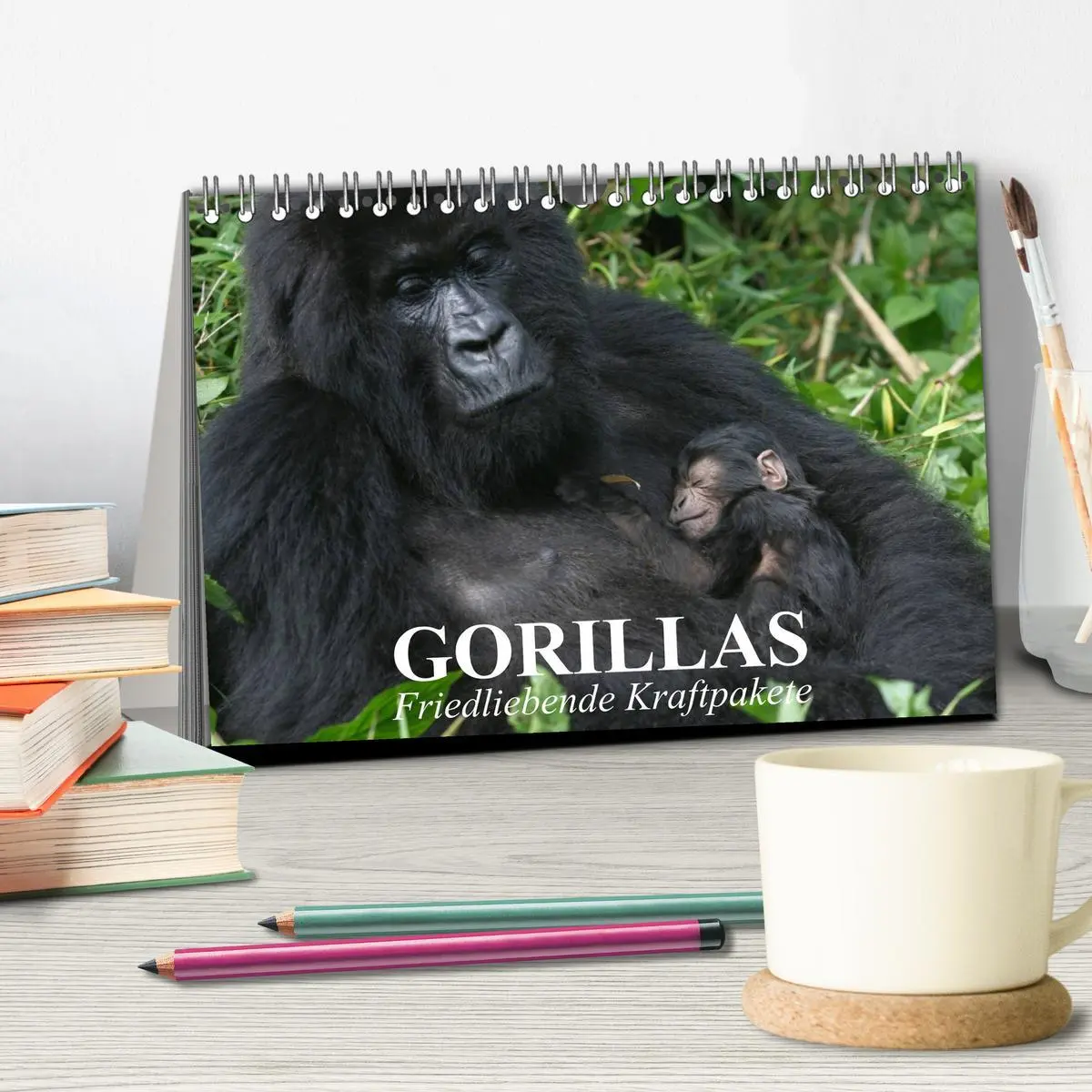 Bild: 9783516051469 | Gorillas. Friedliebende Kraftpakete (Tischkalender 2026 DIN A5...