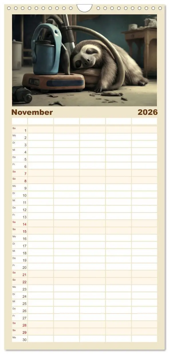Bild: 9783516501469 | Familienplaner 2026 - Der Kalender für echte Faultiere mit 5...