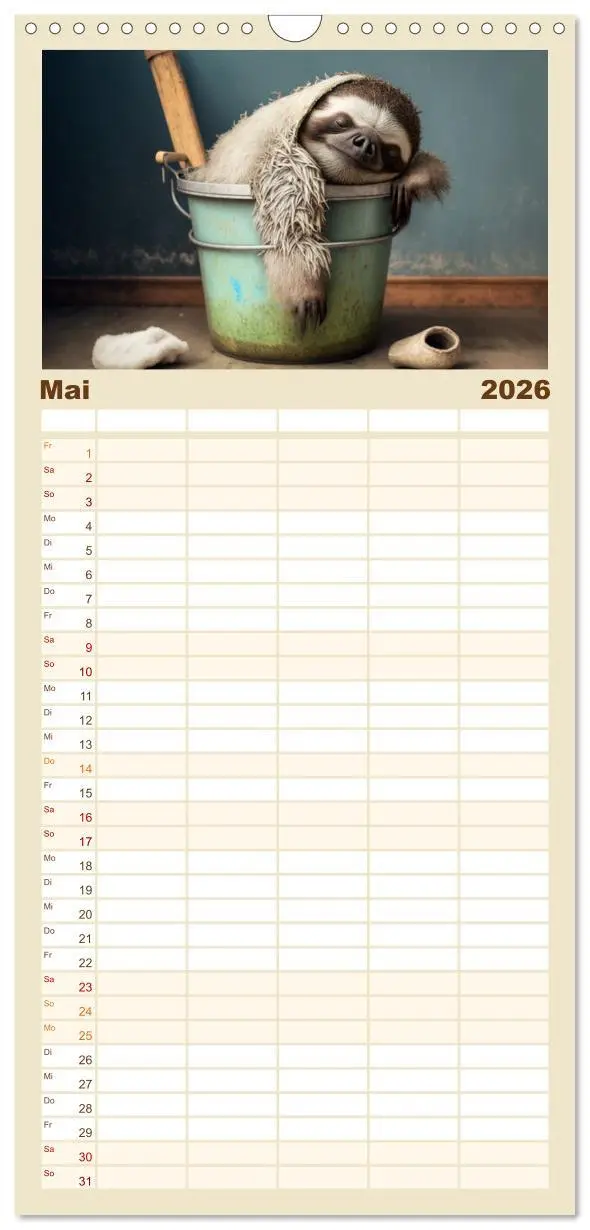 Bild: 9783516501469 | Familienplaner 2026 - Der Kalender für echte Faultiere mit 5...