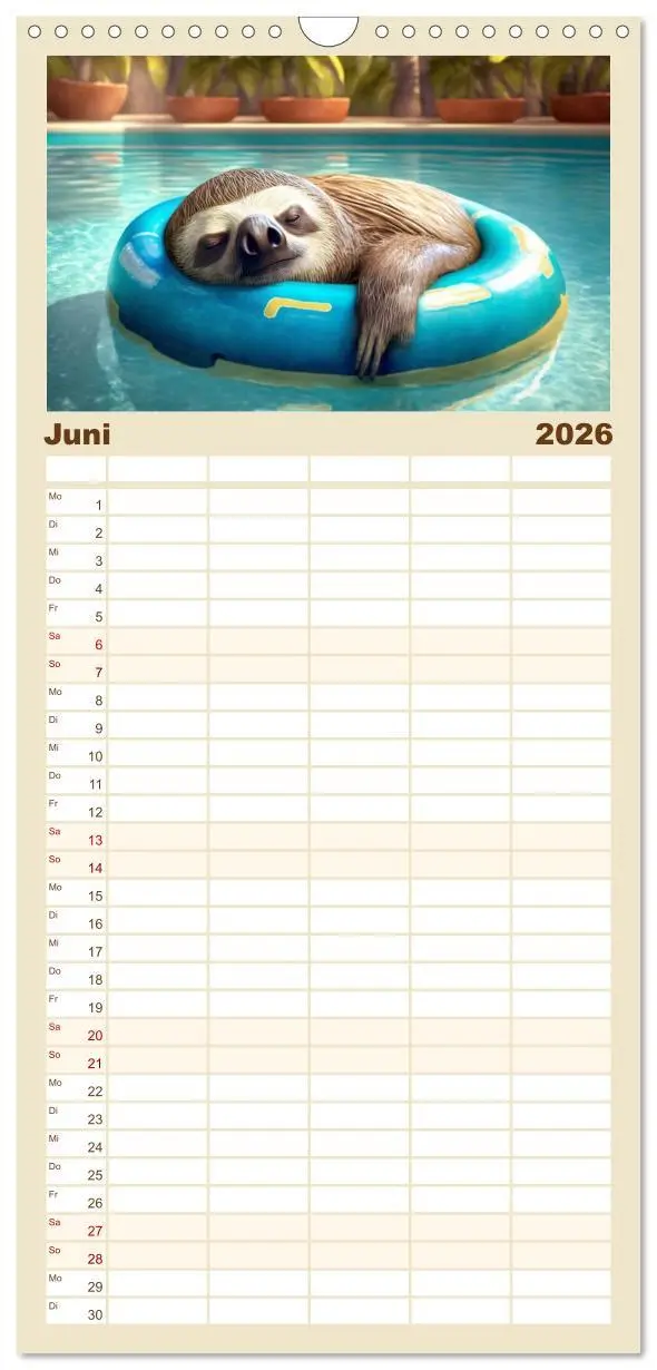 Bild: 9783516501469 | Familienplaner 2026 - Der Kalender für echte Faultiere mit 5...