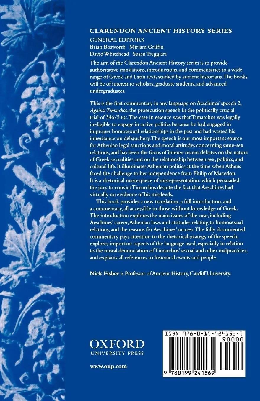 Rückseite: 9780199241569 | Aeschines | Against Timarchos | Aeschines (u. a.) | Taschenbuch | 2001