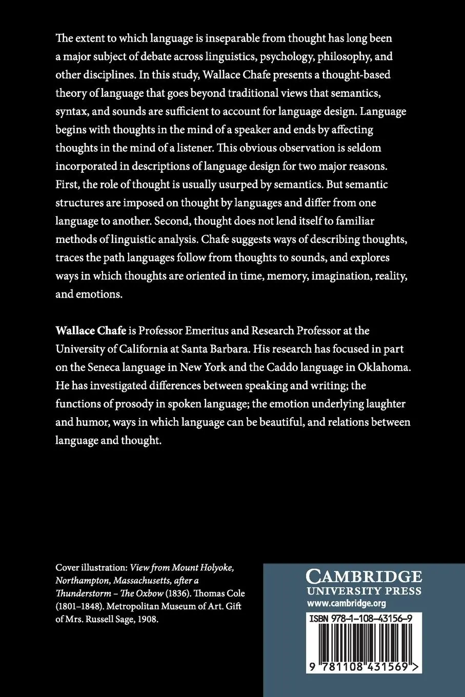 Rückseite: 9781108431569 | Thought-Based Linguistics | Wallace Chafe | Taschenbuch | Englisch