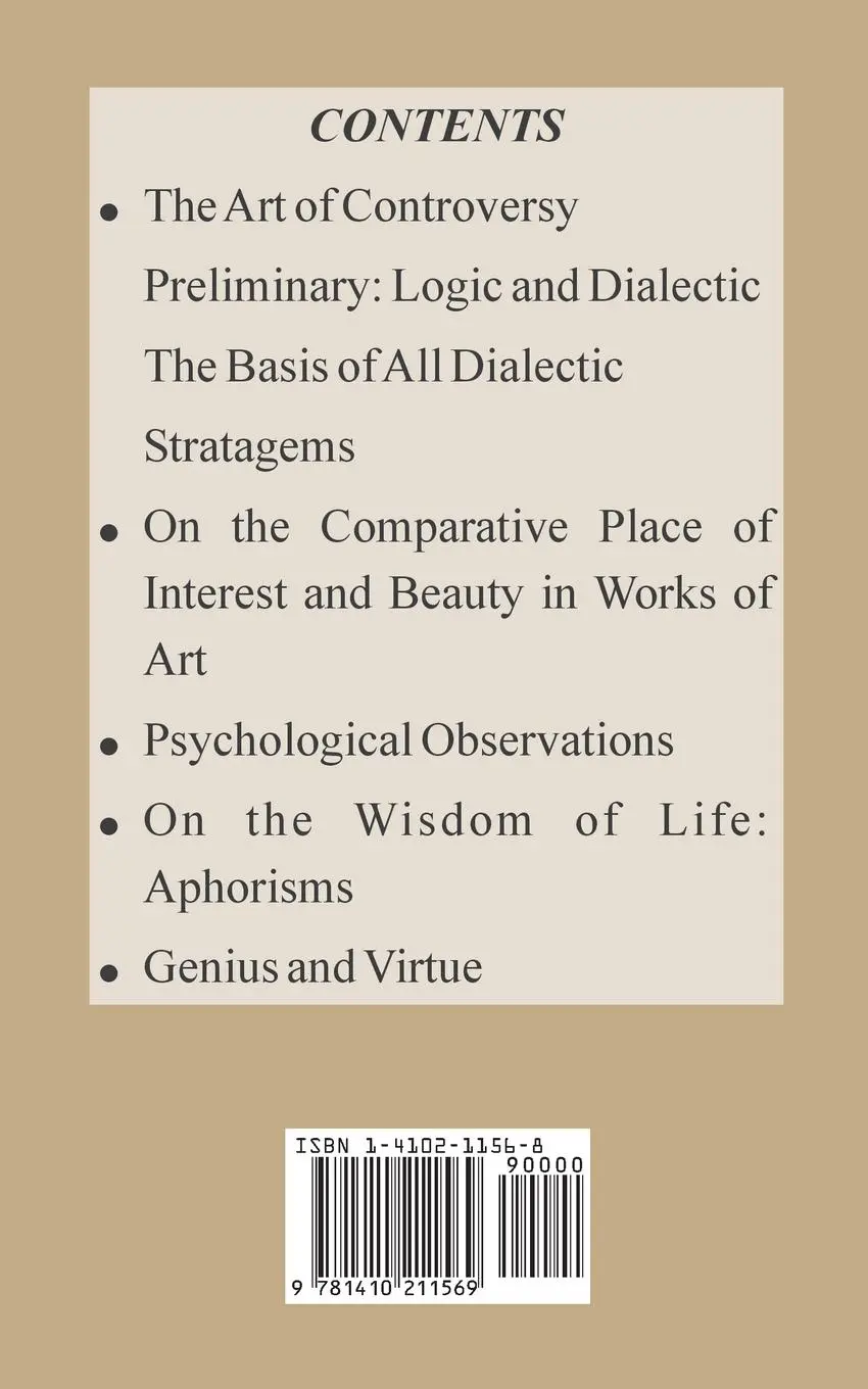 Rückseite: 9781410211569 | Art of Controversy, The | Arthur Schopenhauer | Taschenbuch | Englisch