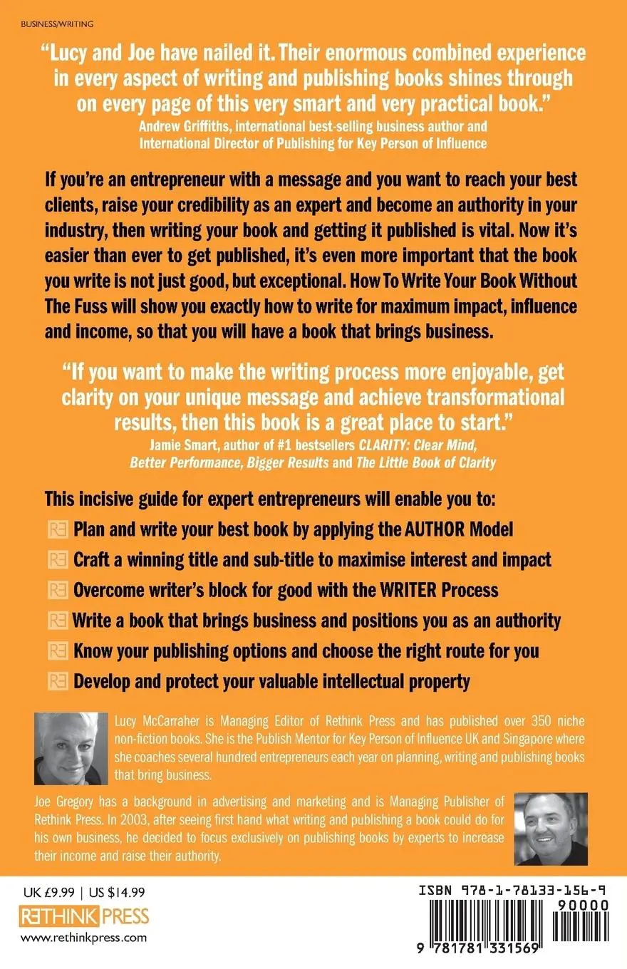 Rückseite: 9781781331569 | How To Write Your Book Without The Fuss | Lucy McCarraher (u. a.)