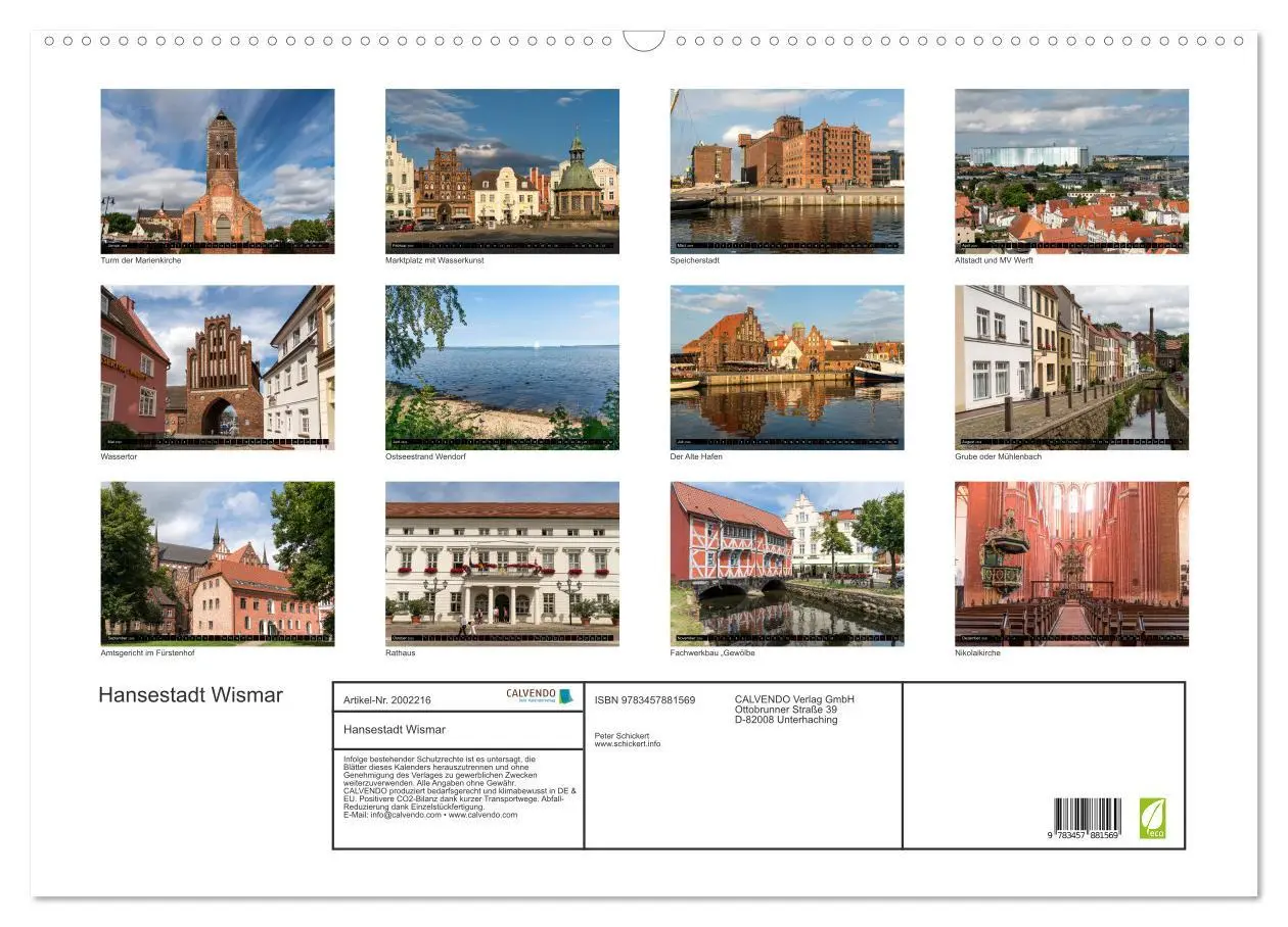 Bild: 9783457881569 | Hansestadt Wismar (Wandkalender 2026 DIN A2 quer), CALVENDO...