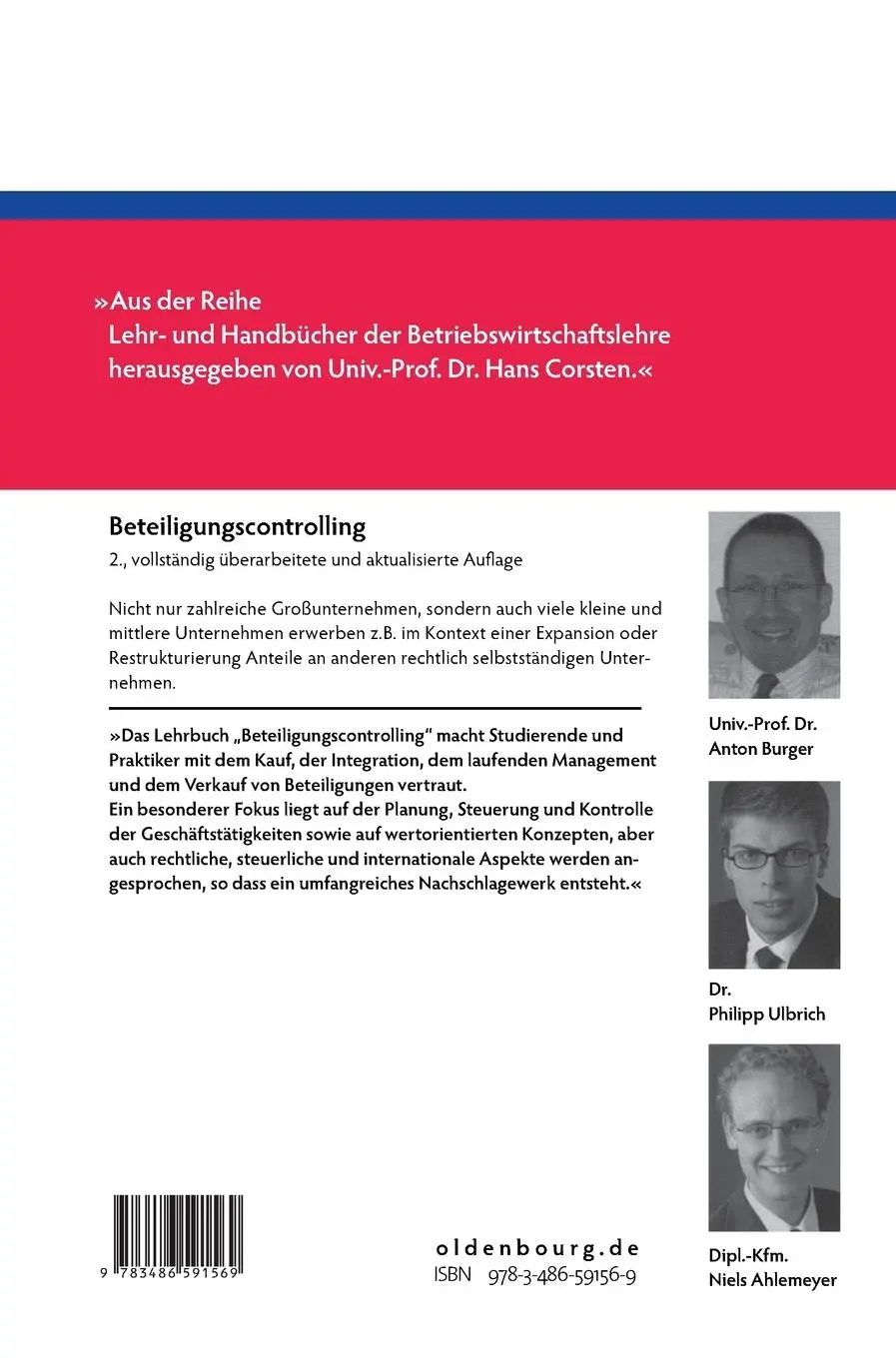 Rückseite: 9783486591569 | Beteiligungscontrolling | Anton Burger (u. a.) | Buch | Lesebändchen