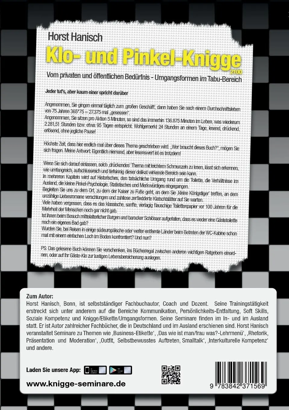 Rückseite: 9783842371569 | Klo- und Pinkel-Knigge 2100 | Horst Hanisch | Taschenbuch | 104 S.