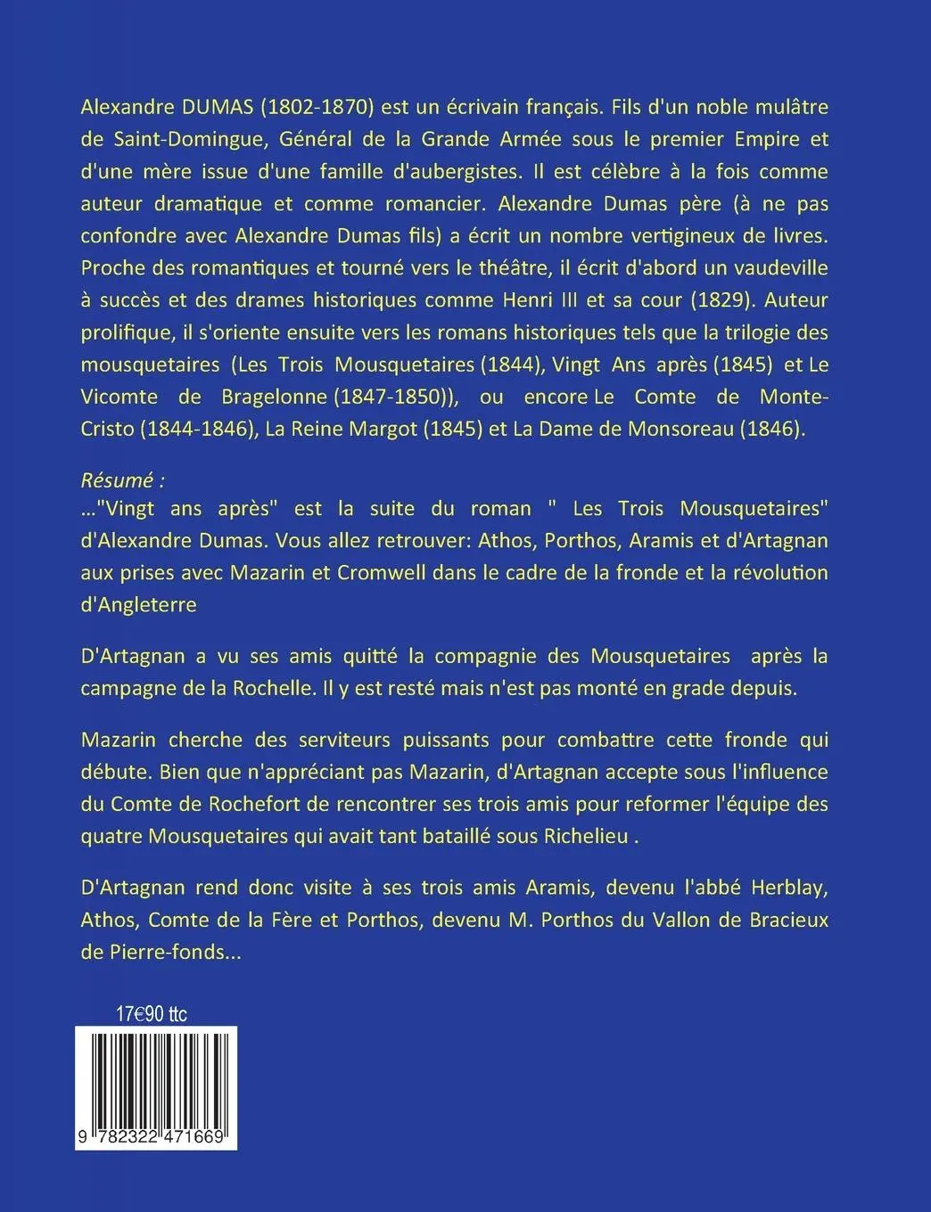 Rückseite: 9782322471669 | Vingt ans après | tome 1 | Alexandre Dumas | Taschenbuch | Französisch