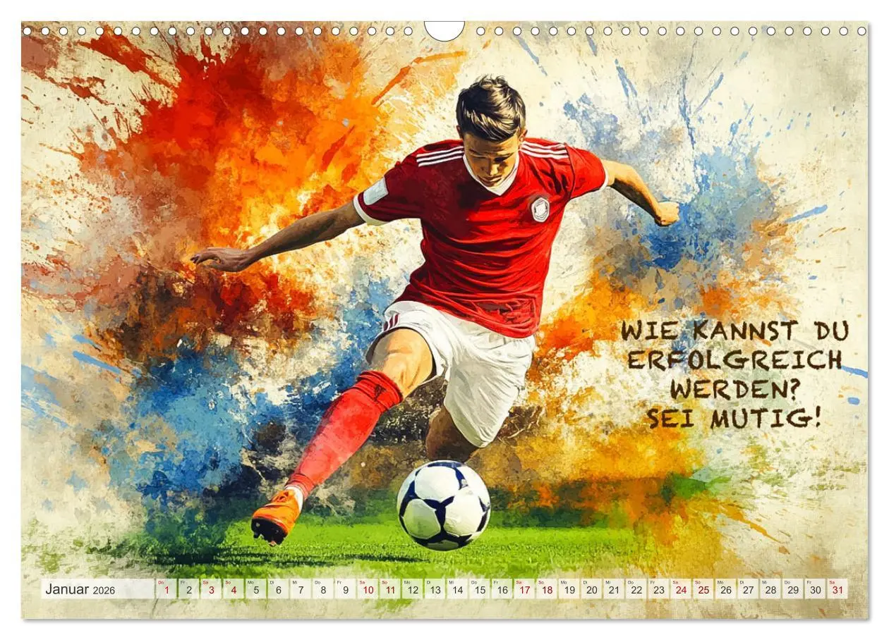 Bild: 9783457251669 | Fußball und Motivation (Wandkalender 2026 DIN A3 quer), CALVENDO...