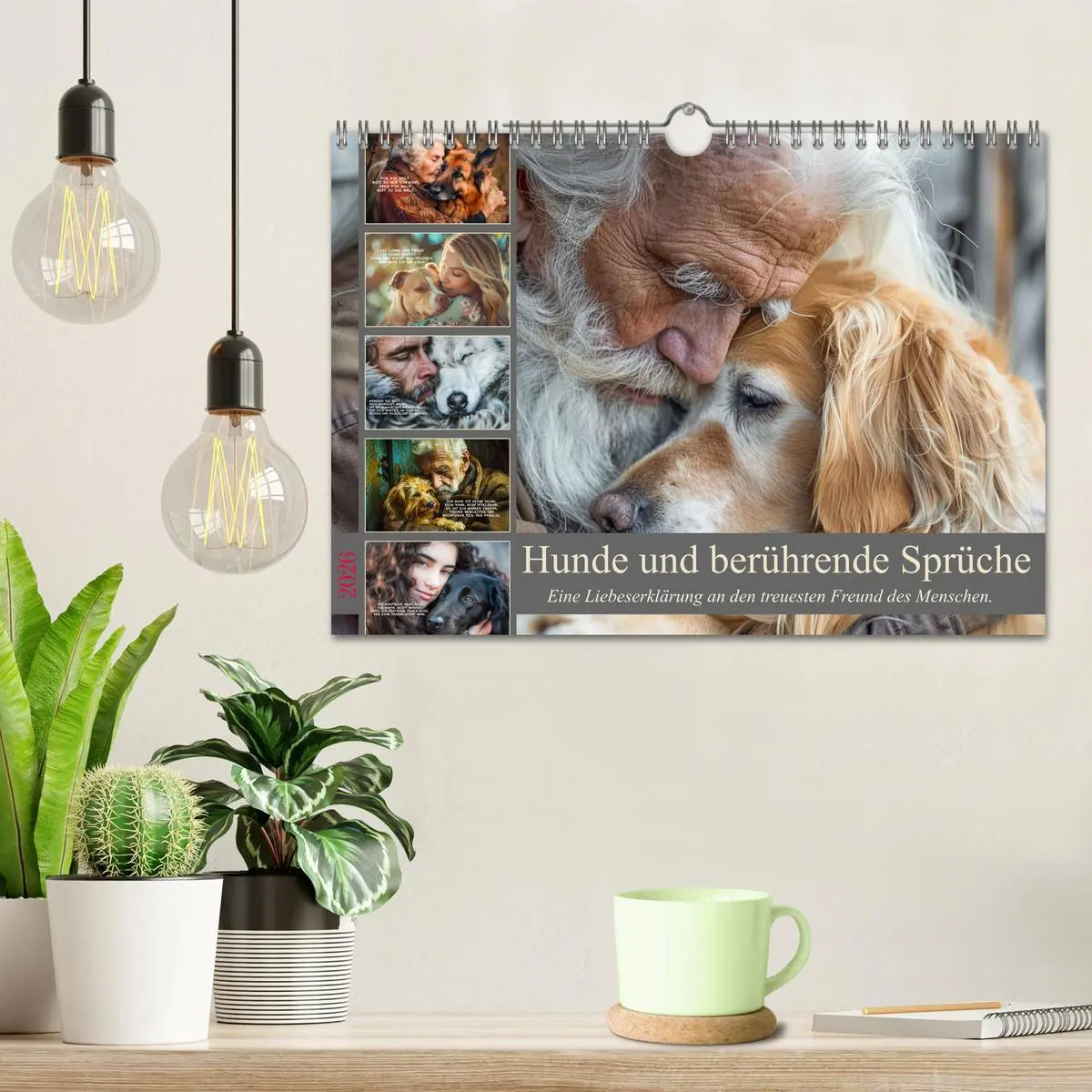 Bild: 9783457321669 | Hunde und berührende Sprüche (Wandkalender 2026 DIN A4 quer),...