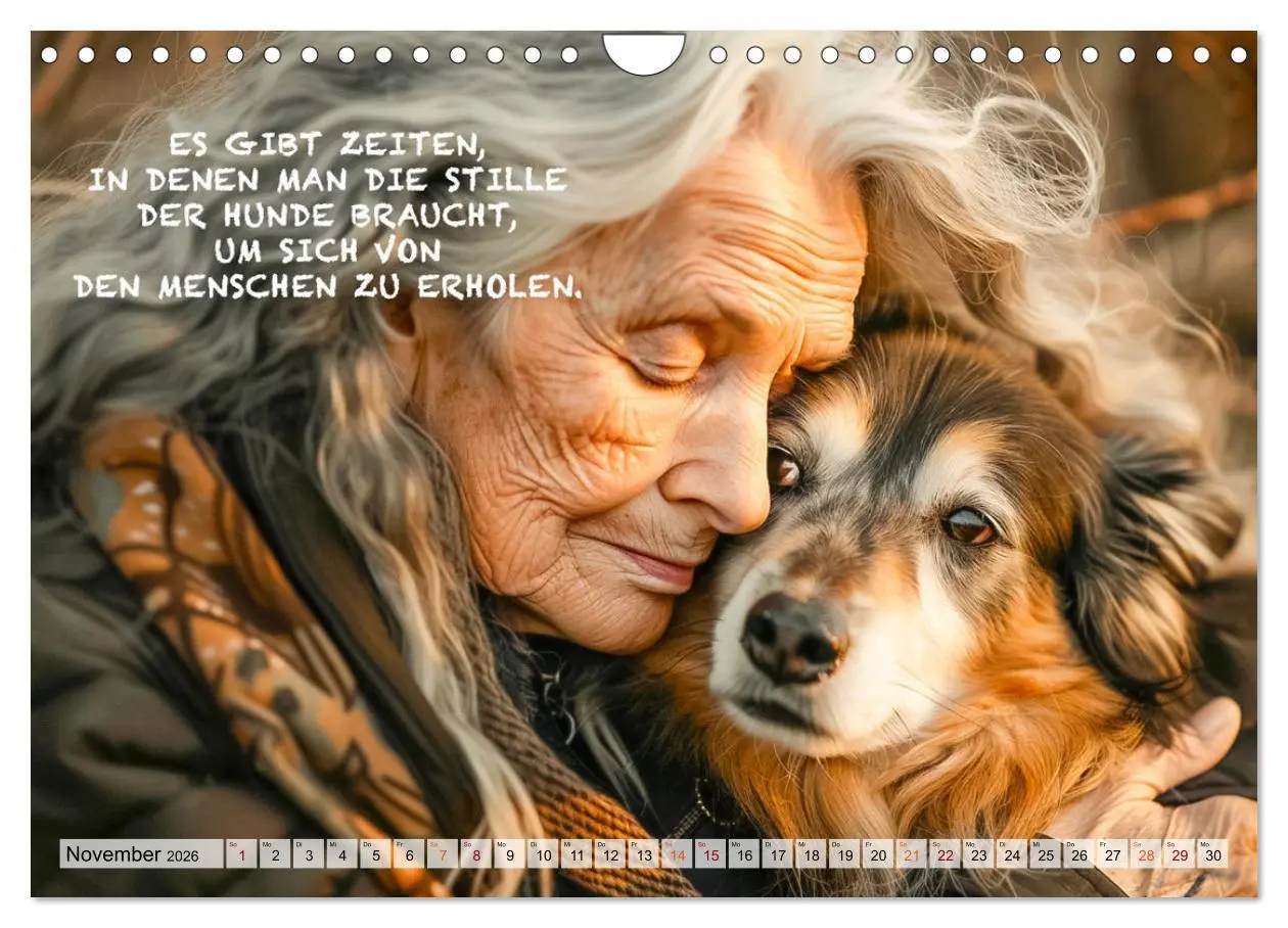 Bild: 9783457321669 | Hunde und berührende Sprüche (Wandkalender 2026 DIN A4 quer),...