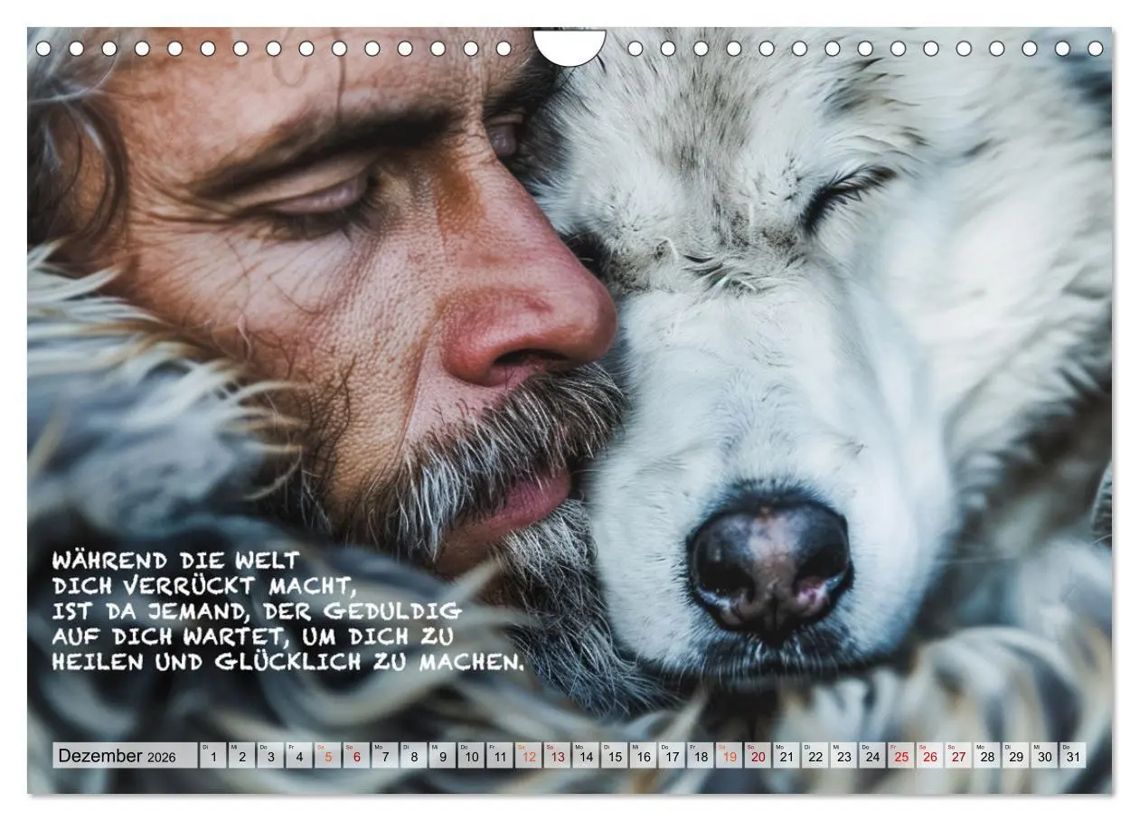 Bild: 9783457321669 | Hunde und berührende Sprüche (Wandkalender 2026 DIN A4 quer),...