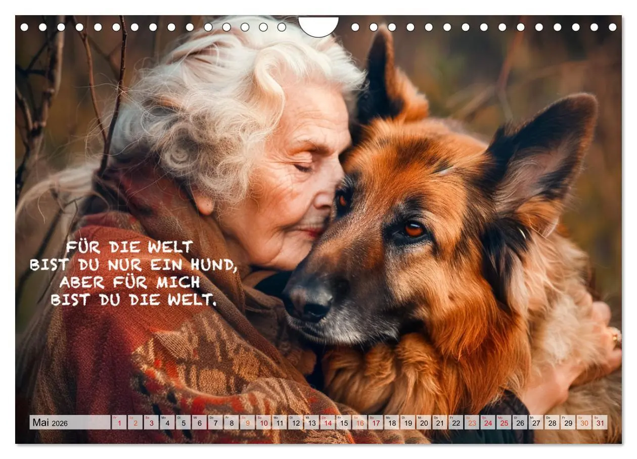 Bild: 9783457321669 | Hunde und berührende Sprüche (Wandkalender 2026 DIN A4 quer),...