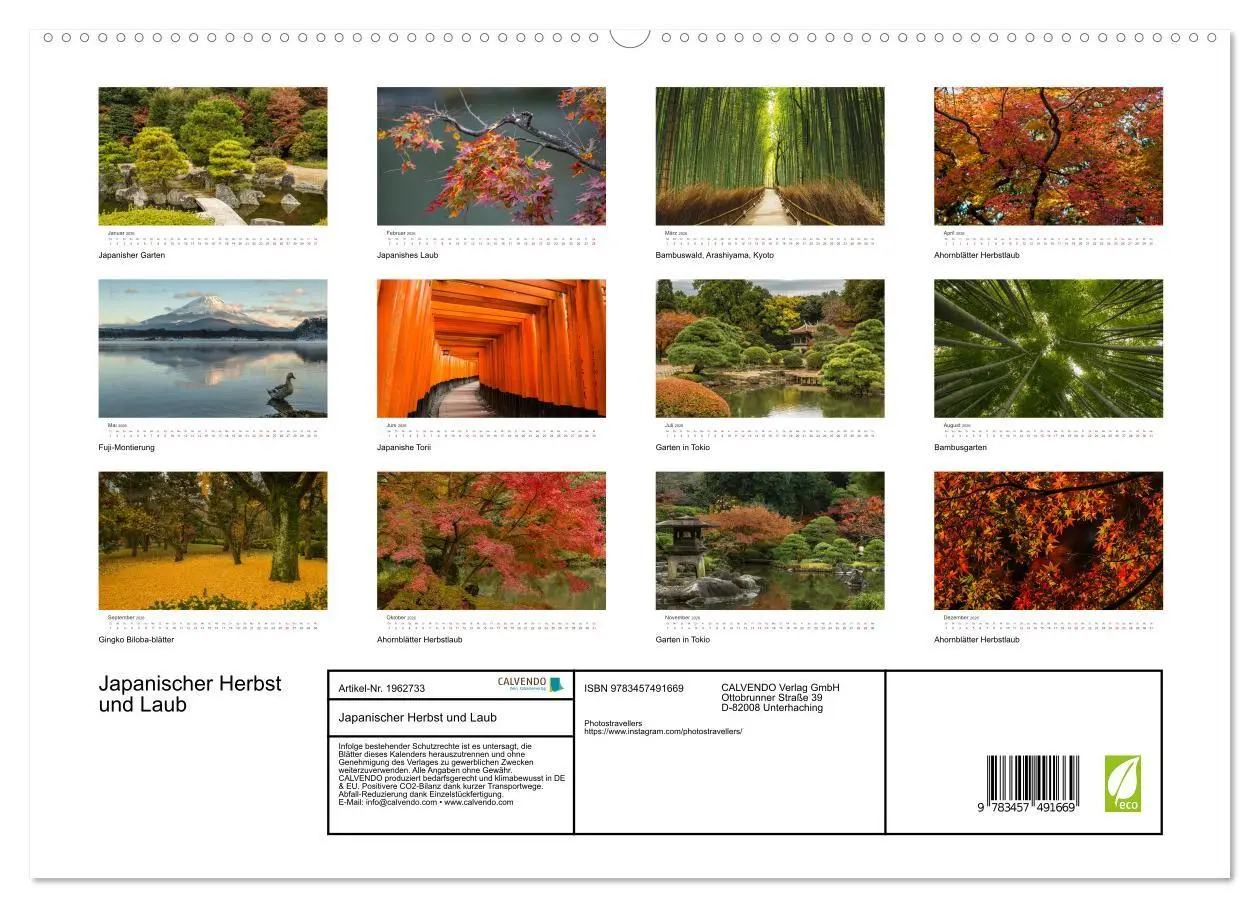 Bild: 9783457491669 | Japanischer Herbst und Laub (hochwertiger Premium Wandkalender 2026...
