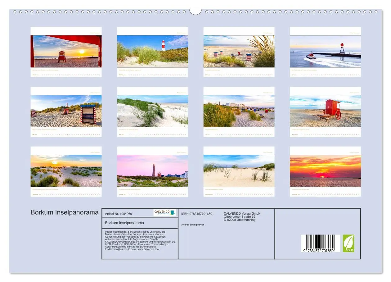 Bild: 9783457701669 | Borkum Inselpanorama (hochwertiger Premium Wandkalender 2026 DIN A2...