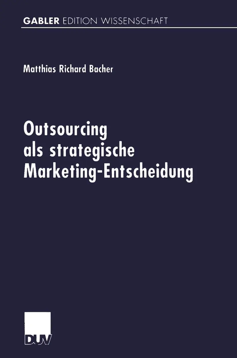 Cover: 9783824471669 | Outsourcing als strategische Marketing-Entscheidung | Bacher | Buch