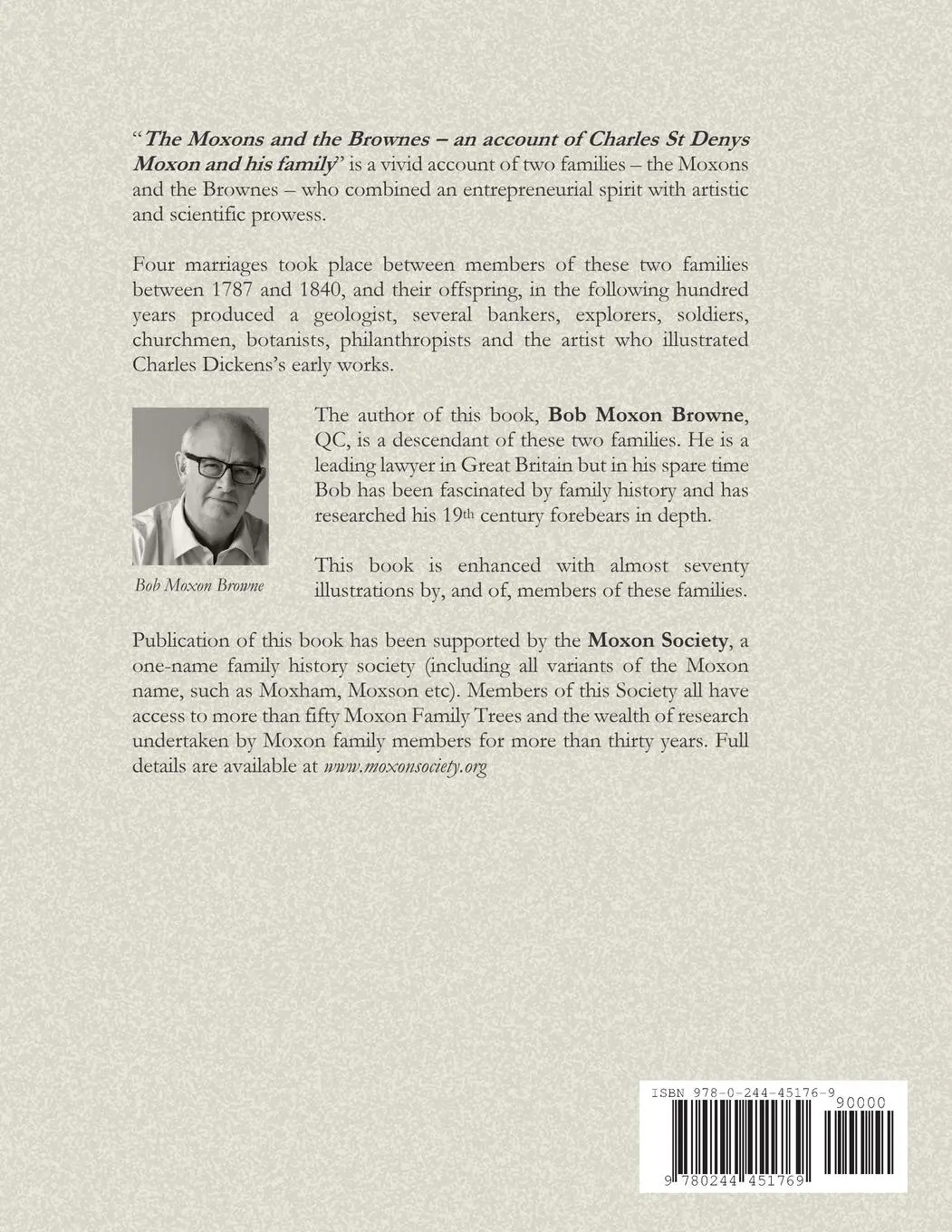 Rückseite: 9780244451769 | MOXONS AND BROWNES - AN ACCOUNT OF CHARLES ST DENYS MOXON AND HIS...