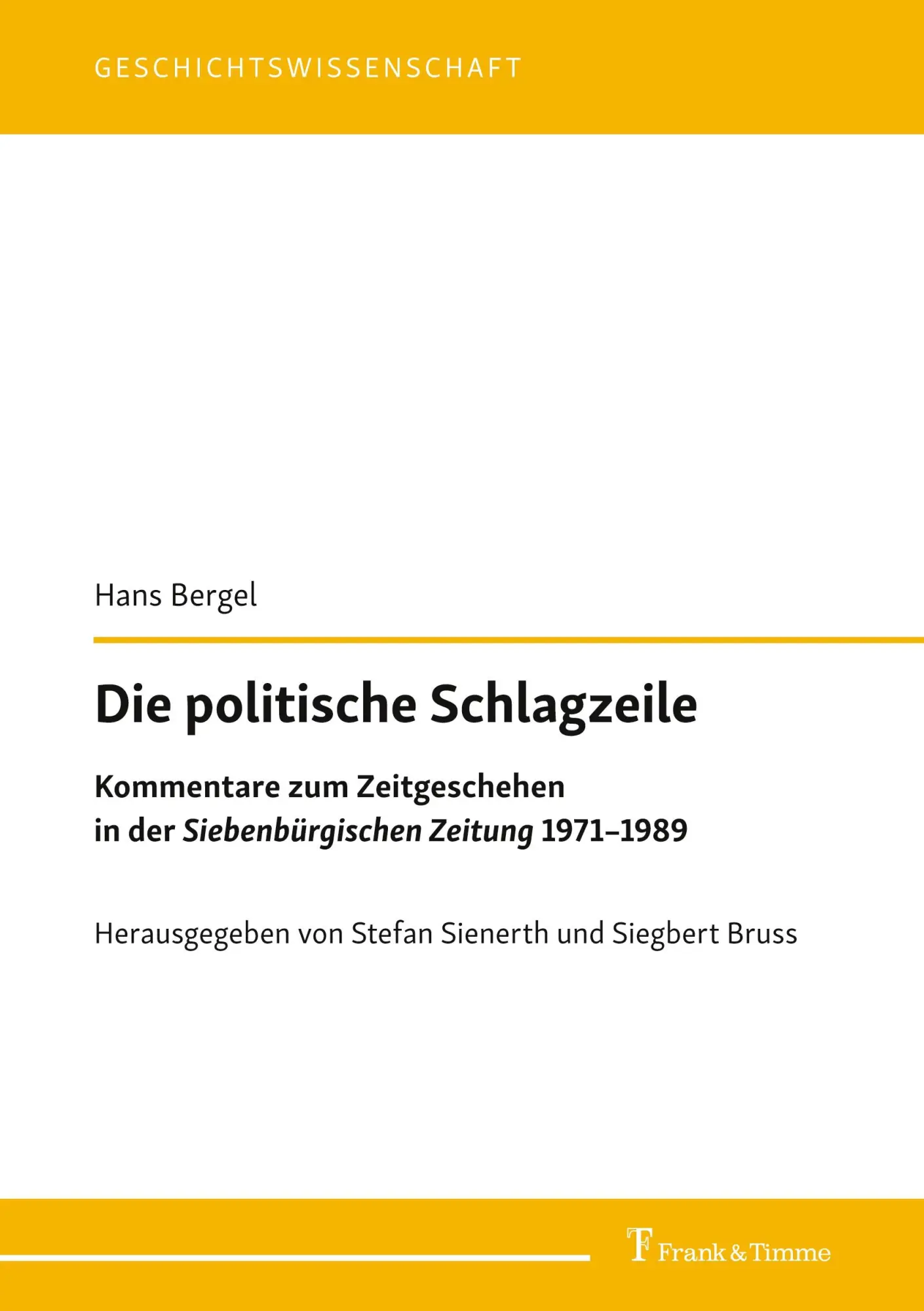 Cover: 9783732911769 | Die politische Schlagzeile | Hans Bergel | Taschenbuch | 476 S. | 2025