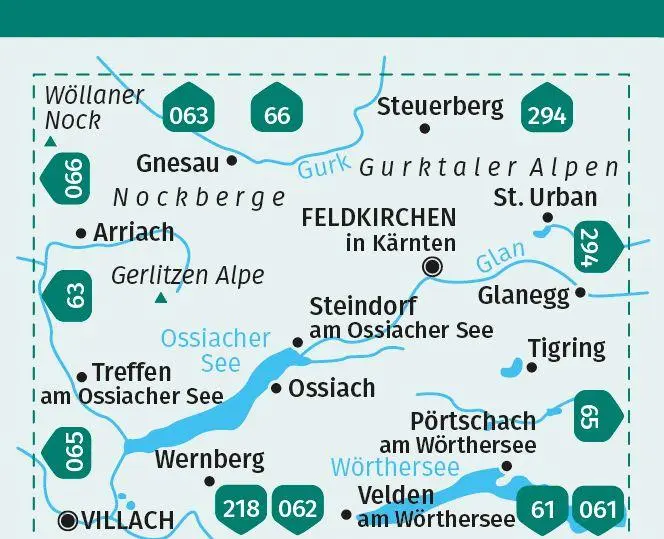 Bild: 9783991541769 | KOMPASS Wanderkarte 62 Ossiacher See, Feldkirchen in Kärnten 1:25.000