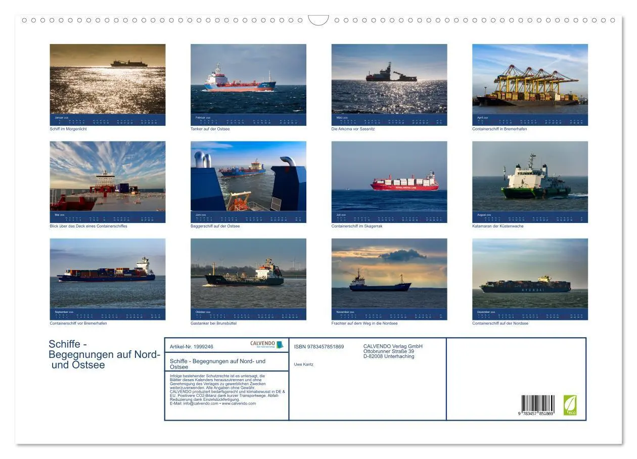 Bild: 9783457851869 | Schiffe - Begegnungen auf Nord- und Ostsee (Wandkalender 2026 DIN...