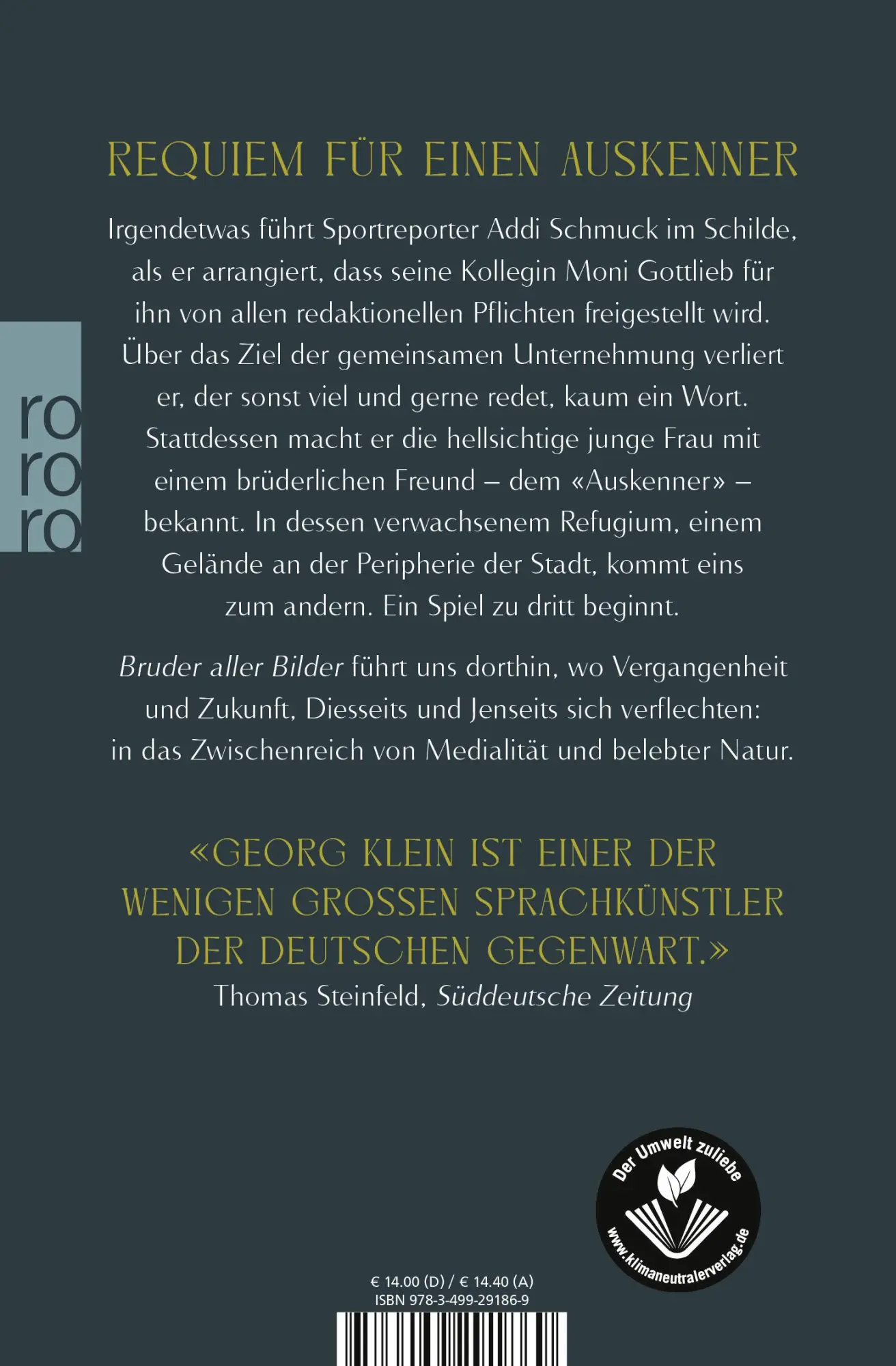 Rückseite: 9783499291869 | Bruder aller Bilder | Georg Klein | Taschenbuch | 272 S. | Deutsch